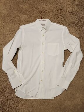 J. Crew White Button-Down Dress Shirt with Chest Pocket